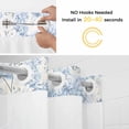 thumbnail image 5 of Blue Floral No Hook Shower Curtain Waterproof,Bathroom Curtains with Snap in Liners and See Through Top Window,Garden Petals Flower Botanical Tree Branch Hotel Style Bathtub Curtains Shower 60"Wx72"L, 5 of 8