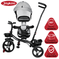 thumbnail image 3 of Triciclo Evolutivo para Niños Asiento Giratorio 360 Torreta con Luz y Sonido Bastón de Empuje Soporta Hasta 30 kg - Gris, 3 of 7