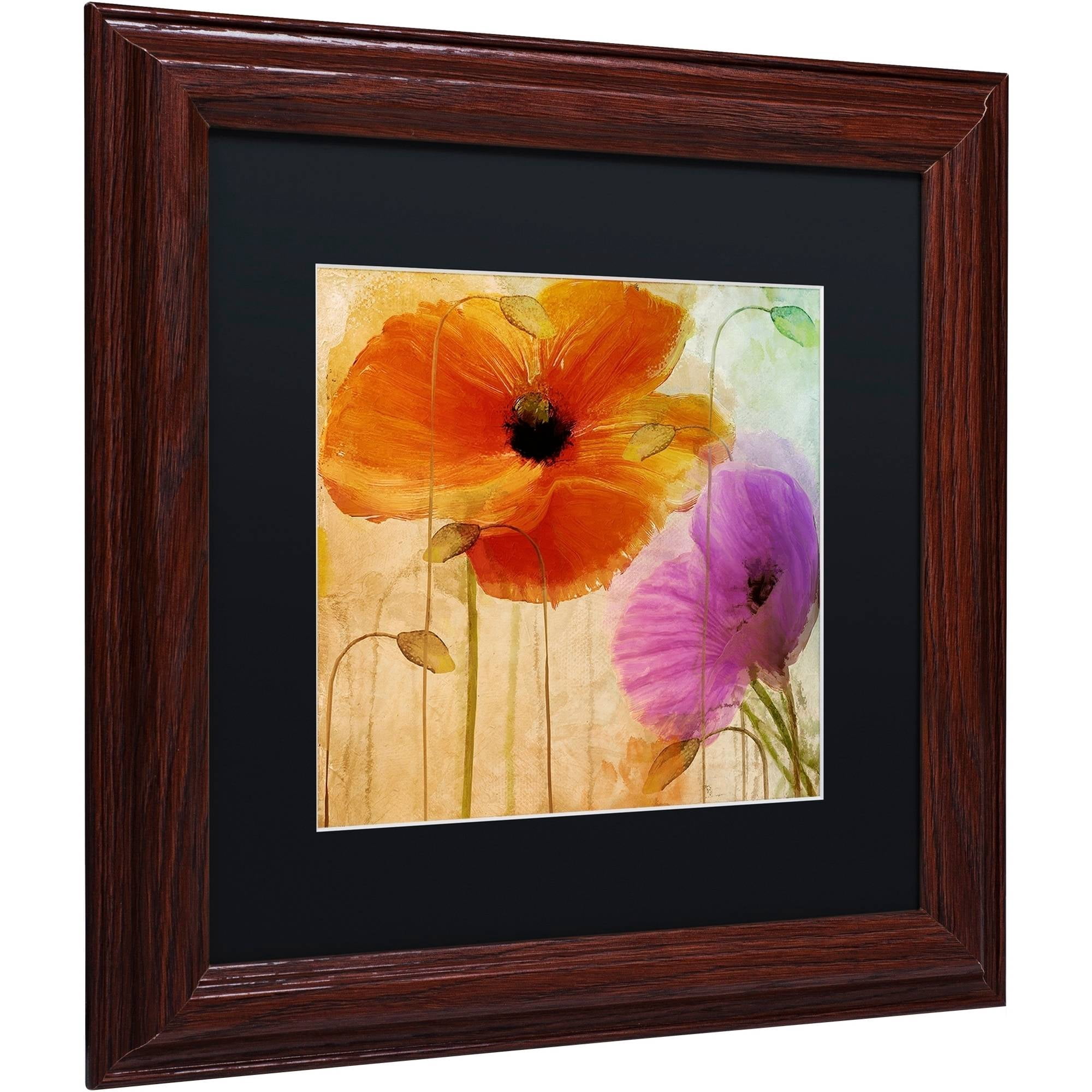 Trademark Fine Art "Penchant For Poppies II" Canvas Art by Color Bakery Black Matte, Wood Frame