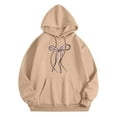 thumbnail image 4 of XIAOCHA WoMen's Valentine's Day Hoodie loose fit Long-Sleeve Hooded Pullover Bow-Accented Soft comfy Casual hoodies, 4 of 7