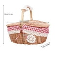 thumbnail image 2 of Cesta de picnic de mimbre con tapa y asa, cuerpo tejido resistente con forro lavable for acampar al aire libre, 2 of 6