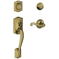 Schlage F62-Cam-Fla-Rh Camelot Right Hand Double Cylinder Handleset - Brass