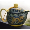 thumbnail image 6 of Porcelain Teapot 12oz Chinese Dargon Waves Pattern Stainless Mash Infuser for Loose Tea, 6 of 6