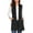 Black, variant on Women's Sleeveless Work Blazer Vest Cardigan Collared Solid Color Long Jacket with Pockets