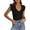Black, variant on Womens V Neck Summer Tops Ruffle Sleeveless Slim Fit T Shirts Going Out Casual Blouses