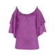 thumbnail image 4 of Blusas de manga corta con estampado de verano para mujer con tirantes y hombros descubiertos OAVQHLG3B Store  lin121212, 4 of 4