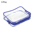 thumbnail image 3 of Uxcell S Size Clear PVC Toiletry Bag Makeup Cosmetic Pouch with Zipper, Blue 3 Pack, 3 of 6