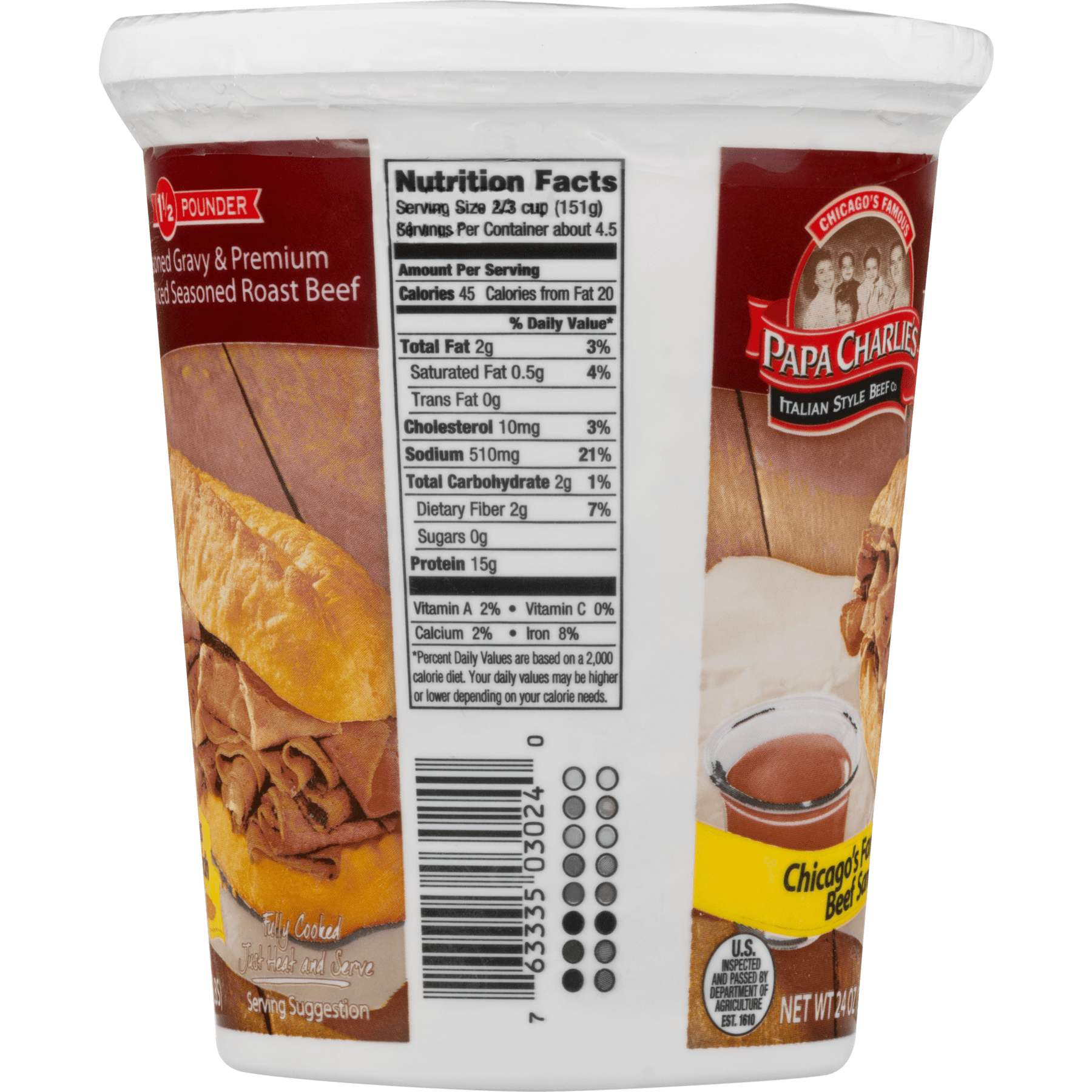 Papa Charlie s Italian Beef Nutrition Papa Charlie s Italian Beef Nutrition