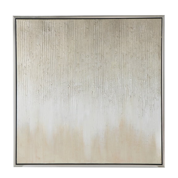 A&B Home Golden Sunshine Hand-Painted Framed Wall Art - 40"H x 40"W - Silver/Champagne