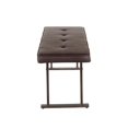 thumbnail image 2 of Roman Industrial Bench in Antique Metal and Espresso Faux Leather Cushion by LumiSource, 2 of 6