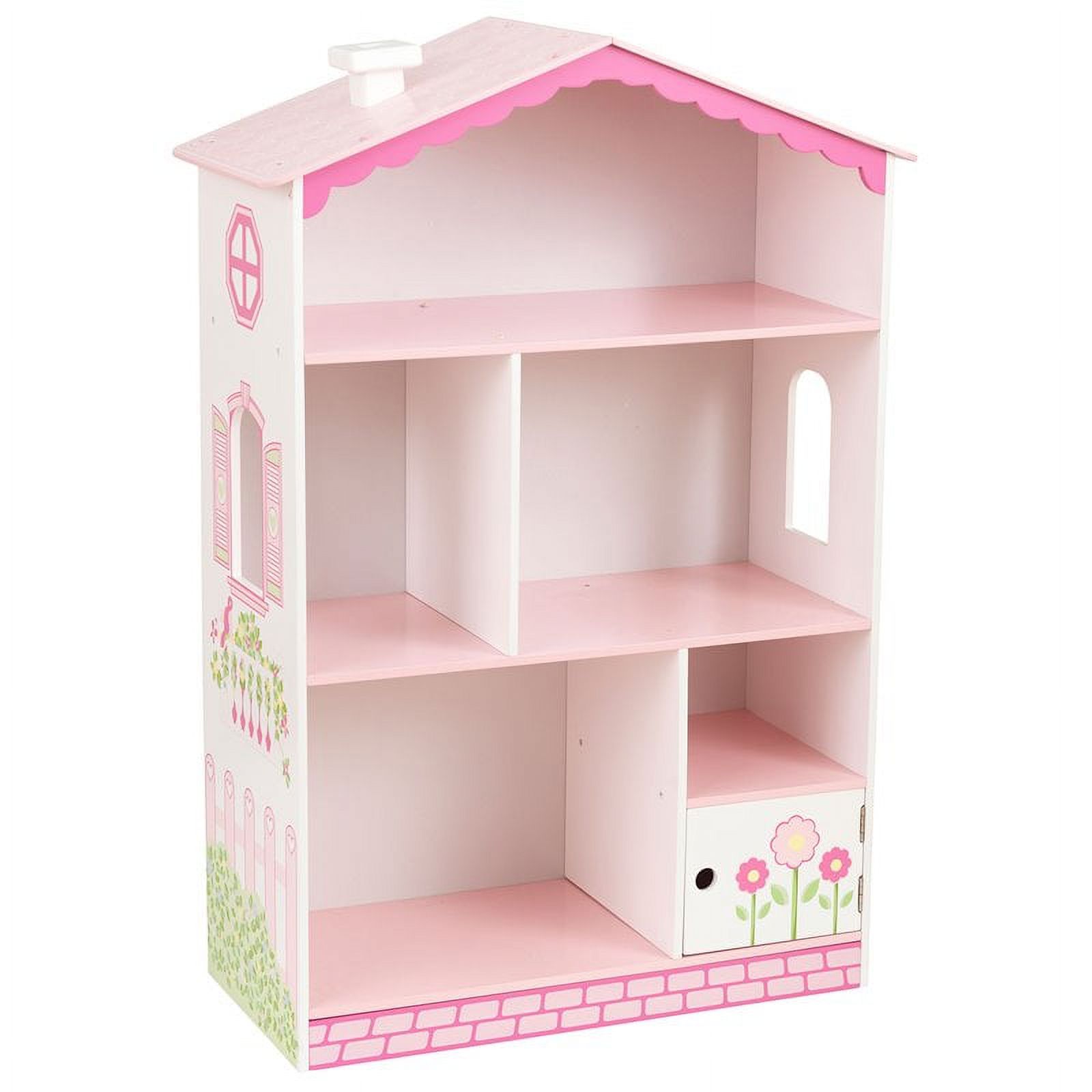 KidKraft Dollhouse Cottage Wooden Bookcase, Pink & White - image 2 of 10