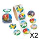 thumbnail image 1 of Rollos de pegatinas CUTICAT para Niños de Animales Multicolores 100 pegatinas Por rollo 2 piezas, 1 of 7