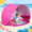 Fuchsia, variant on Sisticker Baby Beach Tent with Built-In Sunken Splash Pool, Sun Shade Shelter with Storage Pocket, Magenta Pink Polyester Taffeta with Silver Coating, 47.2 x 31.5 x 27.6 in