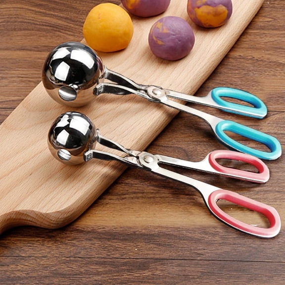 Emlimny 2 Pack Non-Stick Meatball Maker with Detachable Handles, 1.38" & 1.78" Stainless Steel Meatball Tool, Cake Pop, Ice Cream Scoop, Cookie Dough Baller, Anti-Slip Kitchen Utensil Set