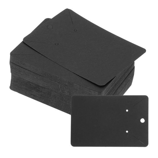 Unique Bargains 2.5' x 3.5' Blank Paper Business Cards Small Index Cards Flash Cards Message Note Card with Hole Black 100 Pack