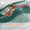 thumbnail image 3 of Teal Red Wood Grain Full Size Comforter Set, Vintage Green Light Red Gradient Wooden Plank Bedding for All Seasons, 4 Pcs Bed Set, 1Quiltcover (86"x86") ,1Sheet(80"x116"), 2Pillowcases (30"x20"), 3 of 9