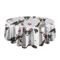 thumbnail image 5 of Dog Pattern with Hearts Round Tablecloth 60"x60",Wrinkle Wipeable Table Cloth for Kitchen Dining Room Picnic Patio Party, 5 of 6