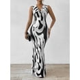 thumbnail image 4 of Women's Sleeveless Floral Print Maxi Dress,Bodycon with V-Neck, backless dress Casual Wear Spaghetti Strap Womenswear dress, 4 of 7
