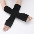thumbnail image 3 of Kukuzhu Arm Warmers Y2K Rib Knit Arm Warmers Fingerless Grunge Gloves Gyaru Lolita Y2K Accessories Harajuku Arm Sleeves, 3 of 6