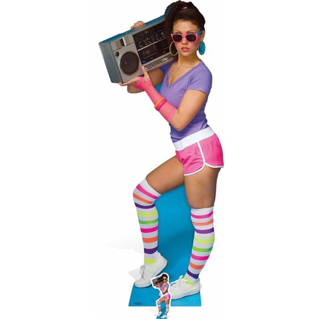 Star Cutouts SC1023 80S Boombox Néon Fille Taille Réelle Découpe en Carton