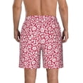 thumbnail image 3 of Kdxio Red Flowers Pattern Mens Casual Shorts - Drawstring Summer Beach Sports Shorts for Men, 3 of 9