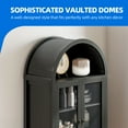 thumbnail image 4 of DEXTRUS Arched Storage Display Cabinet with LED Lights & Glass Doors, Kitchen Pantry Cabinet, Black, 4 of 8