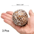 thumbnail image 2 of Uxcell 3Pcs Decorative Glass Balls 2.36 Inch Orbs Centerpiece Balls Mosaic Glass Ball Sphere for Decor Bowls Vases Dining Table Party, Brown, 2 of 5