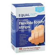 Equaline Flexible Foam Strip Adhesive Bandages - Assorted Sizes - 45 CT