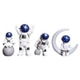 thumbnail image 3 of 4 Piezas Figura de Astronauta Estatua Estatuilla Escultura de Astronauta Juguete Educativo Escritorio Decoración del Hogar Modelo de Astronauta Azul, 3 of 5