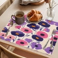 thumbnail image 3 of Abstract Beauty Floral Placemats Set of 6, Watercolor Pink Purple Flowers Non-Slip Place Mats Washable Table Mats for Kitchen Dining Table Decorations Indoor/Outdoor, 3 of 9