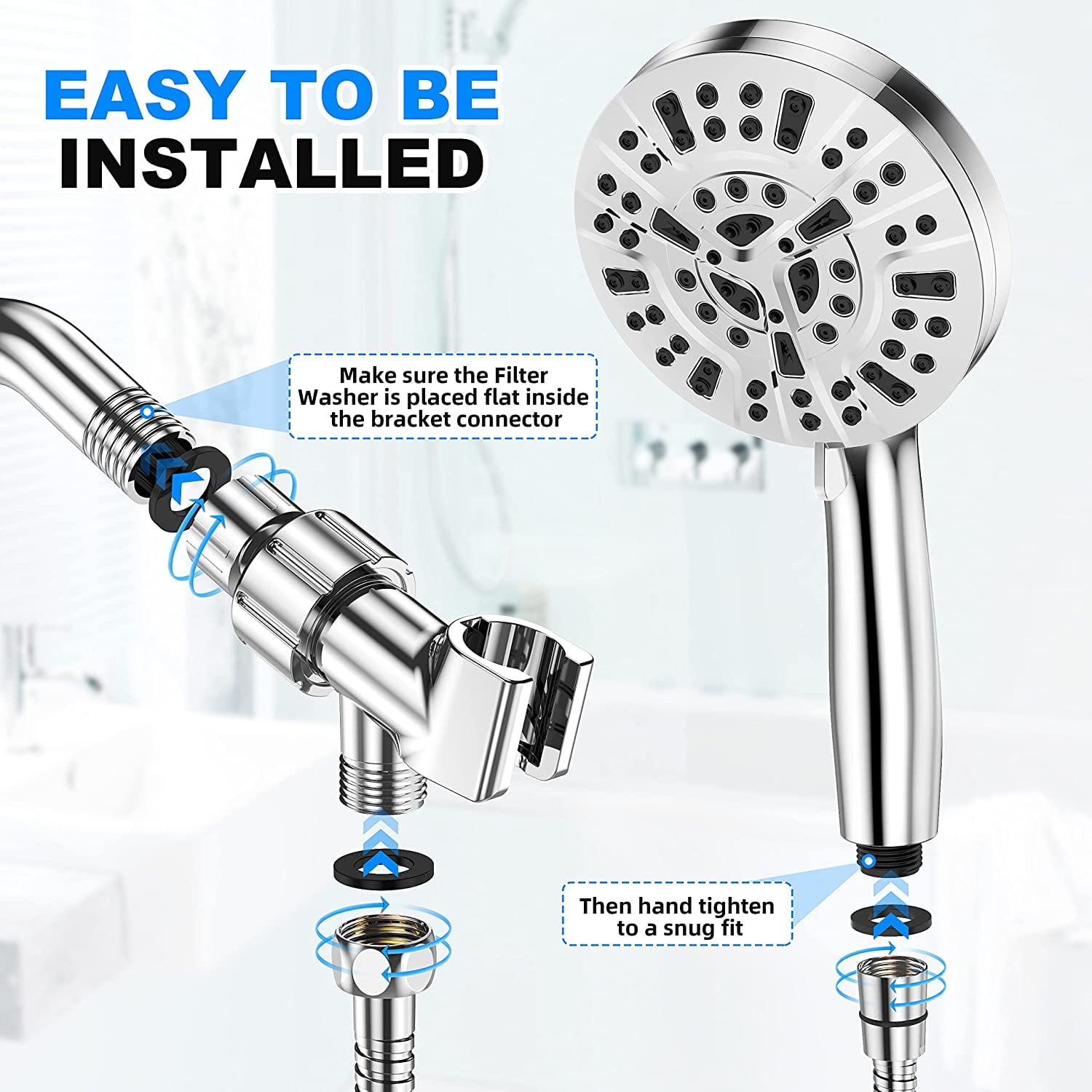 Yezivo 10-Mode Handheld Shower Head with 59-Inch Hose photo 6