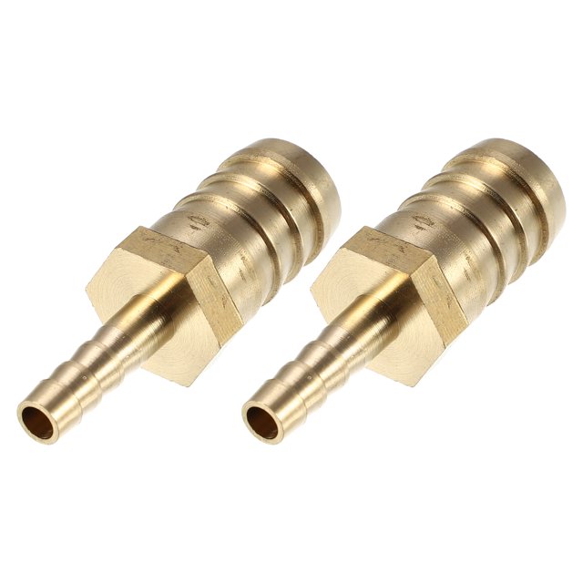 2 uds 16mm-6mm espiga de manguera de forma recta tubo de púas recto conector de montaje de manguera de latón