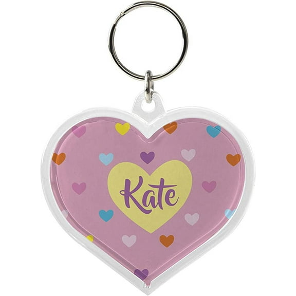 Snapins 2.325" x 2" Heart-Shaped Acrylic Photo Keychain