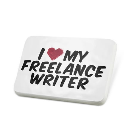 Porcelein Pin I heart love my Freelance Writer Lapel Badge – NEONBLOND