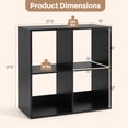 thumbnail image 3 of Costway 4-Cube Open Bookshelf with Anti-tip Kits Home Modern Style Storage Shelf for Study Black, 3 of 10
