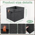thumbnail image 5 of Tzdxfgl Collapsible Felt Fabric Cubes Storage Bins, 9"x9", 6 Pack, Dark Gray, 5 of 13