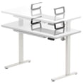 thumbnail image 2 of SHW 46 Inch Glass Electric Height Adjustable Desk with Monitor Riser and Drawer, White, 2 of 8