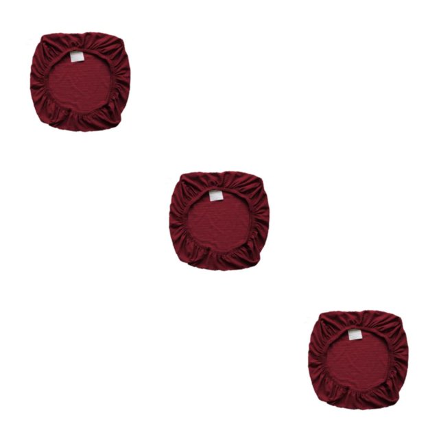 Destyer Chair Cushion Cover Seat Covers Backrest Protector Elastic Soild Color Adjustable Dirt-Resistant Hotel Kitchen Chairs Wine Red 3Set