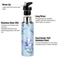 thumbnail image 3 of ALAZA Purple Flowers Water Bottle Insulated Flask Stainless Steel Straw Lid 20 oz, 3 of 6