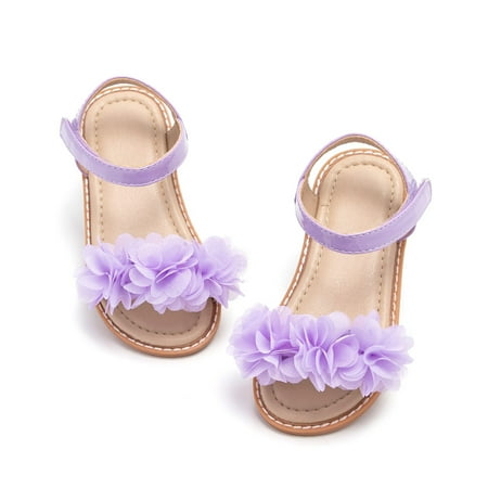 

Girl’s Open Toe Flat Sandals Summer Casual Sandals (Toddler/Little Girl)