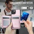 thumbnail image 4 of JEEHOOD Case For iPhone 15 Plus / 14 Plus, RFID Blocking Compatible With MagSafe Detachable 2 In 1 Wallet With Snap fastening Card Holder,PU Leather Case,Kickstand Magnetic Protective Women Men Cover, 4 of 7