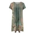 thumbnail image 5 of CENGNIAN Womens Plus Size Sun Dress on Casual Loose Summer Printed Short Sleeve Dress Beach Sundress Dresses, 5 of 5