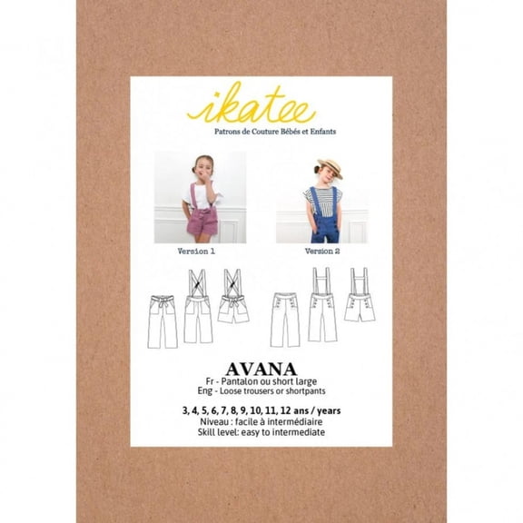Ikatee Sewing Pattern Kids Avana Pants & Shorts Kids 3 Years - 12 Years