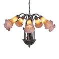 thumbnail image 7 of Meyda Tiffany 11674 Amber/Purple Tiffany Pond Lily 7 Light 24" Wide Chandelier -, 7 of 7