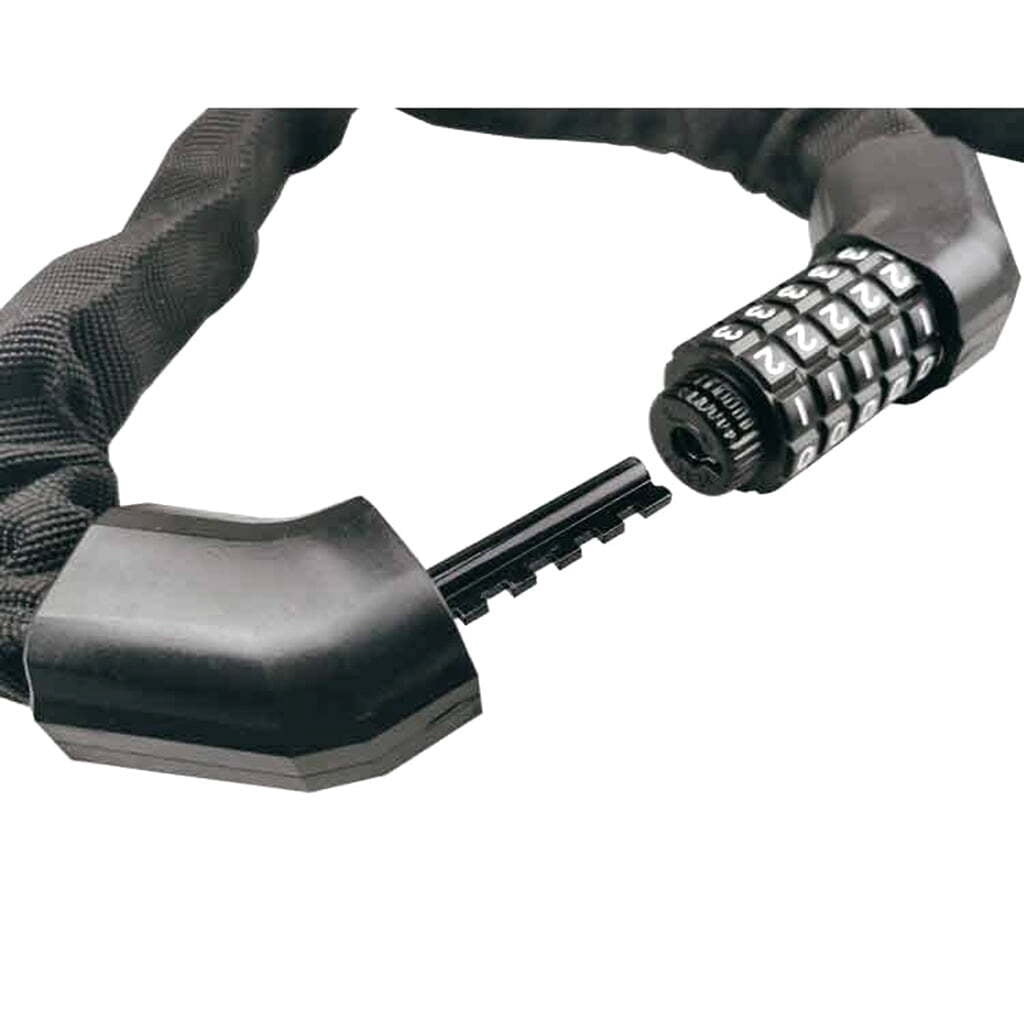 Fabric-Covered Anti-Scratch Combination Chain Lock | High-Strength Anti-Cut Chain Lock | Keyless Chain Lock for Mountain Bikes and E-Bikes
