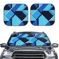 thumbnail image 2 of Multi-Size 2pce Car Front Glass Visor Collapsible Sunscreen No Odor Comfortable For Most Cars Suv Trucks Darkgray Geometric Patterns_1, 2 of 7