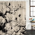 thumbnail image 2 of Chinese Shower Curtain, Waterproof Shower Curtains for Bathroom, Black White Tree Flowers Traditional Ink Painting Washable Fabric Bathtub Curtain Set Bath Decor with 12 Hooks 72"x78", 2 of 8