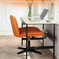 thumbnail image 4 of Waleaf Armless Office Desk Chair No Wheels,PU Padded Modern Swivel Criss Cross Legged Chair, 4 of 7