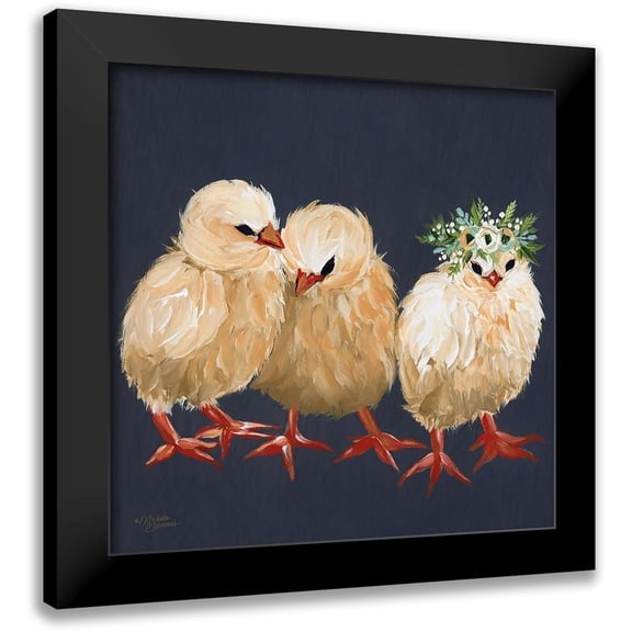 Norman, Michele 12x12 Black Modern Framed Museum Art Print Titled - Chick Trio