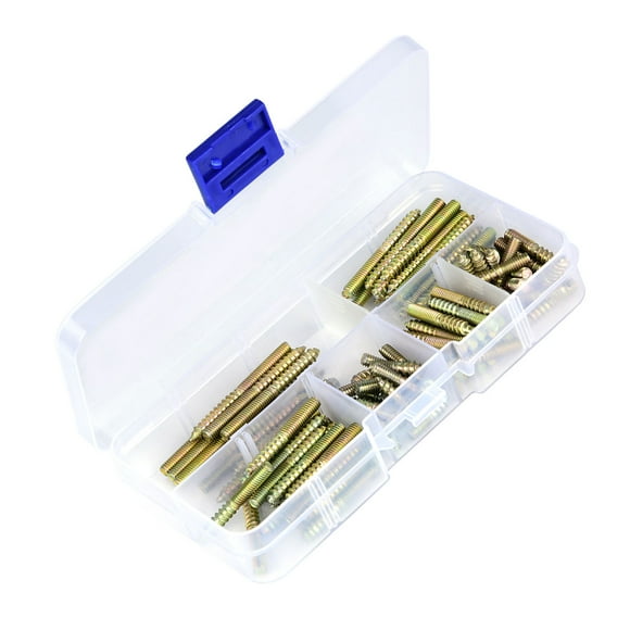 110pcs M4 Dowel Screw Woodworking Furniture Connector Double Ended Screw Hanger Bolt for DIY Projects